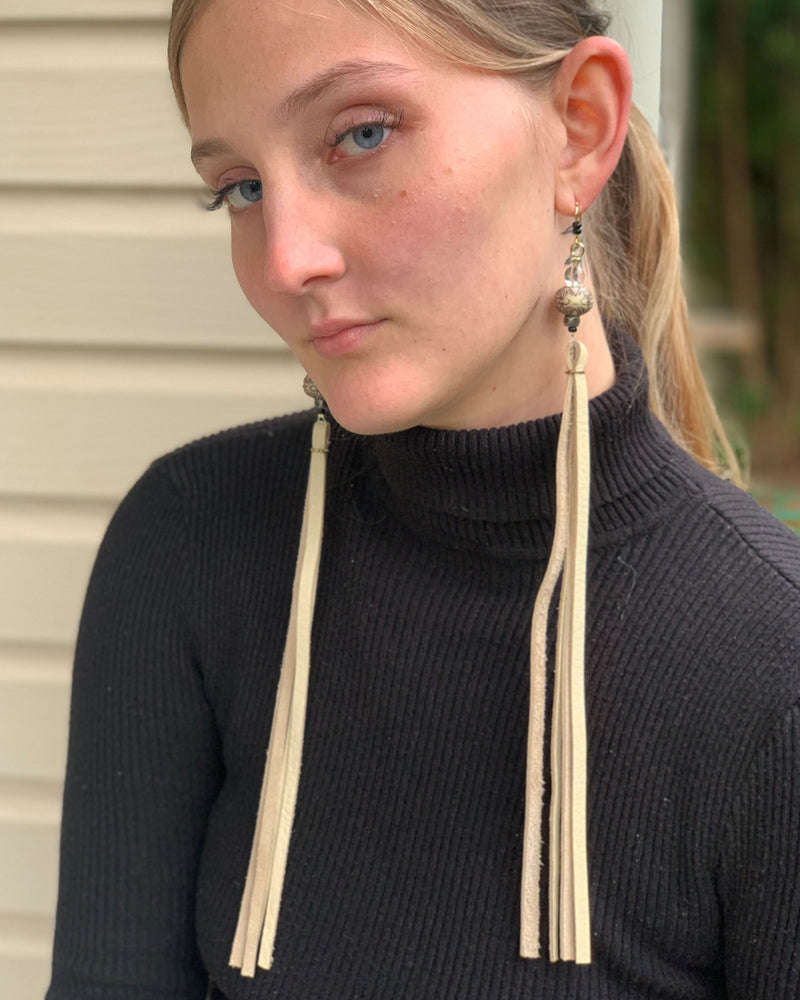 LEATHER STRING EARRINGS II