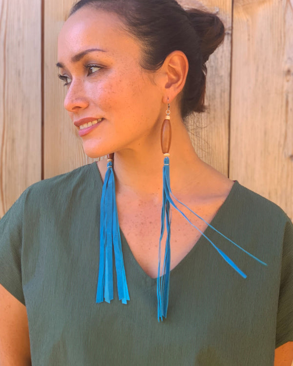 LEATHER STRING EARRINGS IV