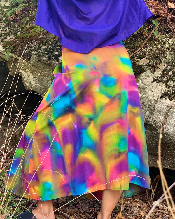 WRAP SKIRT - COTTON PRINT - MULTI TIE DYE