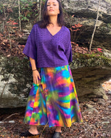 WRAP SKIRT - COTTON PRINT - MULTI TIE DYE